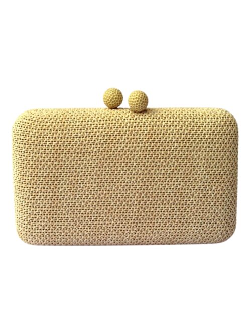 BOLSO DE MANO RAFIA BEIGE
